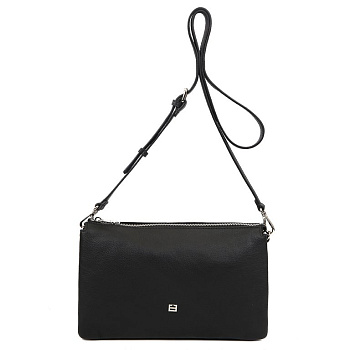 Сумка женская FABRETTI 30х18х11 см, нат. кожа, черный