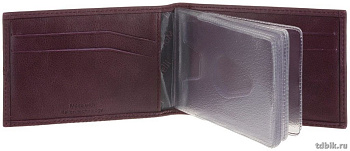 Визитница D.Morelli "Паола" с карман., нат. кожа, бордо