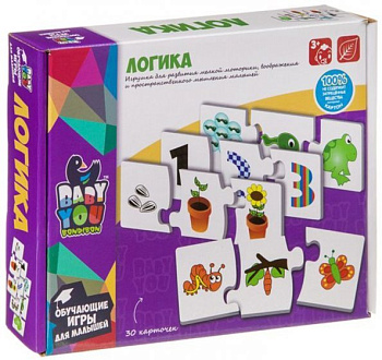 Игра обучающая "Логика" 3+ Bondibon, 30 карточек Игра обучающая "Логика" 3+ Bondibon, 30 карточек