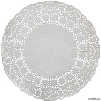 Салфетки ажурные круглые белые 26см 250 шт.