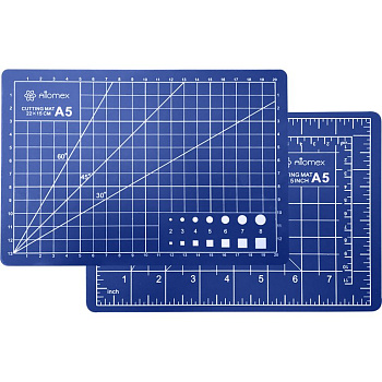 Мат для хобби А5 (22х15см) для резки, толщина 2мм, двухсторонний, трехслойный синий Attomex