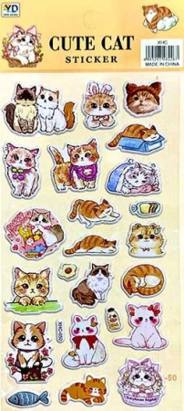 Наклейки  9,5 х 22 см  "Котики 4"