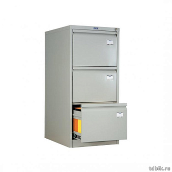 Шкаф картотечный метал. 3 ящика для папок Foolscap и А4 (1020*467*630мм) замок