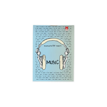 Блокнот А7  40л.,  68*101 мм, на скрепке Альт "SOUNDMANIA" мягкая обл, 4 вида