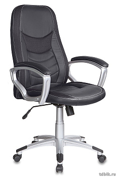 Кресло руководителя Бюрократ T-9910/BLACK  (искусственная кожа крестовина пластик, цв черный)