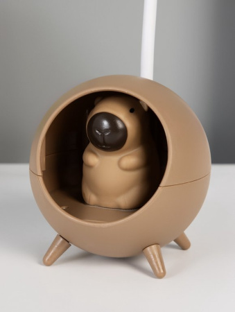 Ночник "Капибара в круглом кресле" 8,5х8,5х30 см, LED USB 2 режима