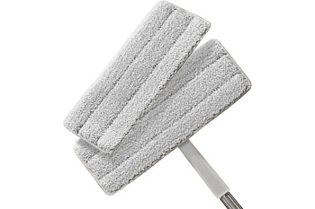 Моп для швабры ZETTER Premium (микрофибра) 40*12 см, карман/липучка, (набор 2шт)