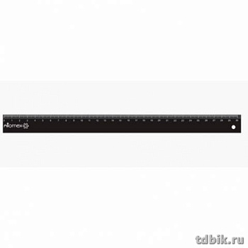 Линейка 30 см. пласт. черная Attomex
