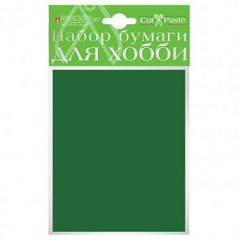 Набор цв. бумаги для хобби А4 10 листов, цвет темно-зеленый