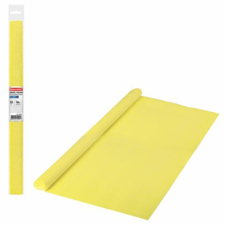 Бумага креповая 50*250 желтая, в рулоне, Brauberg