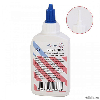 Клей ПВА  85 гр с дозатором Attomex морозостойкий