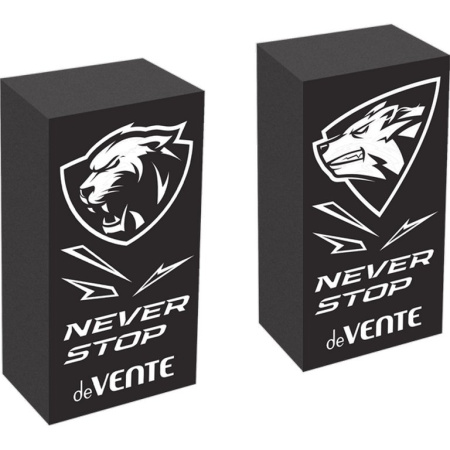 Ластик deVENTE "Never Stop" 50*28*7 мм, прямоугольный, черный