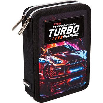 Пенал 2 отд. для мальчика deVENTE "Turbo" 21*14*5,2 см. (ткань)