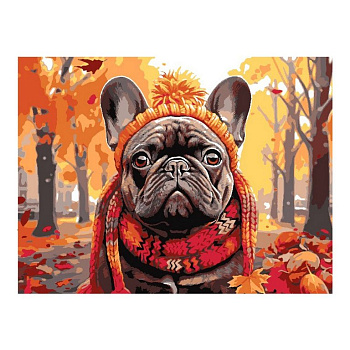 Роспись по номерам (картон) 30*40см "На прогулке" (основа, акрил. краски, кисти) LORI