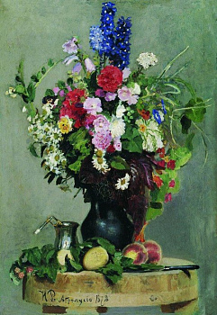 Постер на бумаге 30*40см, И.Е. Репин "Букет" 1878г