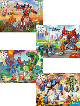 Пазлы   35 дет. "Мир трансформеров" Рыжий кот