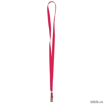 Шнур для бейджа красный с метал. зажимом, длина 46,5см, Axent