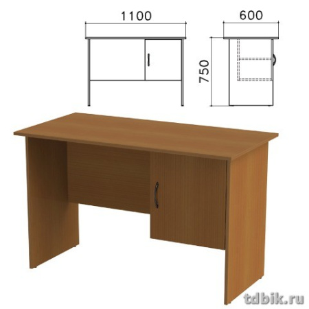 Стол письменный тумба с дверью "Канц"  (1100*600*750мм), цвет орех