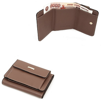 Портмоне FABRETTI женское, нат. кожа,  9,5х7х2,5 см, темно-бежевый