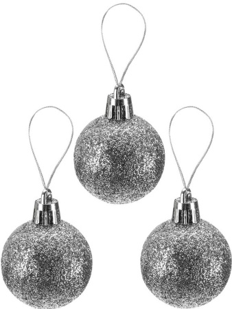 Набор шаров  цвет ассорти 40 мм 25 шт "Новогоднее настроение" (синий/серебро)