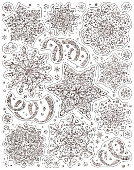 Украшение оконное "Снежинки серебристые" 30x38см