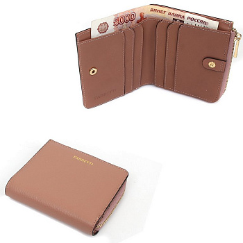 Портмоне FABRETTI женское, нат. кожа, 11*10*3см, темно-розовый