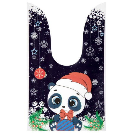 Набор подарочных пакетов НГ 35 шт/уп 13,8*23см с зажимами (полиэтилен) ЗОЛОТАЯ СКАЗКА (ассорти)