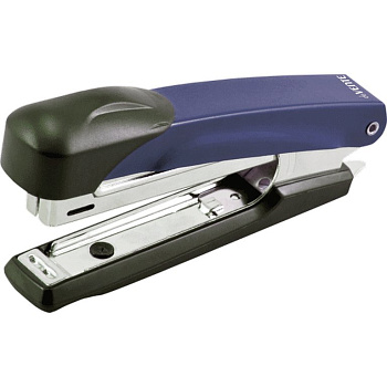 Степлер № 10 до 12л металлический, deVENTE "Liquid Metal" синий с антистеплером