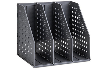 Лоток вертикальный 3-х секцион. разборный, 200*150*180 мм, (A5) черный Deli