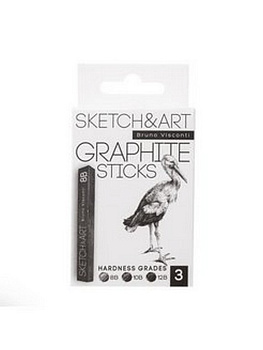 Графит прессованный 3шт/уп SKETCH&ART, 8В, 10В, 12В