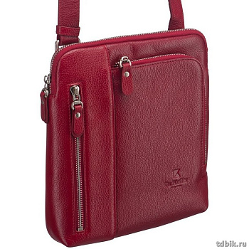 Сумка для документов женская Dr.Koffer 21x24x4см, нат. кожа, через плечо,  красная
