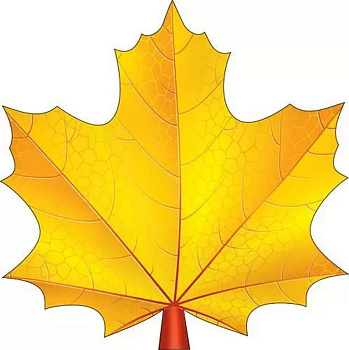 Наклейка оформительская на скотче осенняя  100*100мм "Кленовый лист" желтый