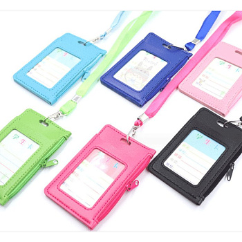 Бейдж школьный вертикальный 70*110 мм. кожзам deVENTE "Ergonomic" цв. ассорти