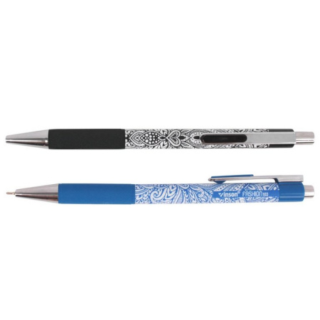 Ручка шариковая авт.  масляная "Fashion" резин. упор 0,7мм синяя (стерж. 107мм)