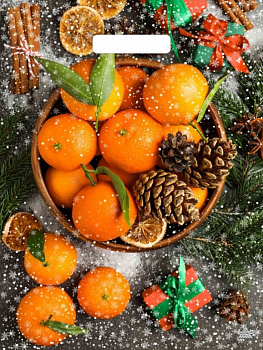 Пакет пробивной НГ 30*41см (60 мкм) "Мандарины"