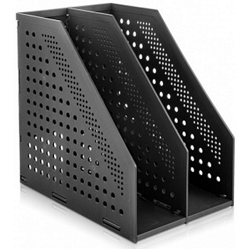 Лоток вертикальный 2-х секцион. разборный, 168х255х243мм черный Deli