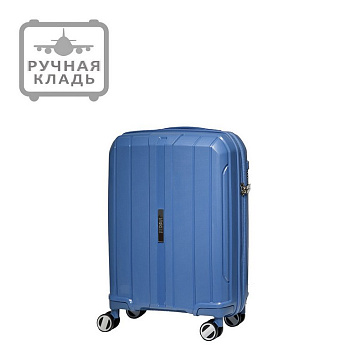 Чемодан 4-х колесный FABRETTI 100% полипропилен, 40X58X20см, синий