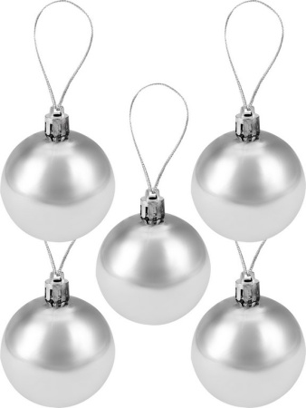 Набор шаров  цвет серебро  60 мм 20 шт+ верхушка 1шт