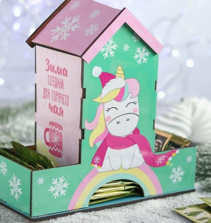 Органайзер для чайных пакетиков НГ "Единорог" 20,9х19,3х8,2см Зимнее волшебство