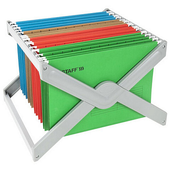 Бокс для подвесных папок STAFF, до 50 папок А4 / Foolscap, 406х307х290 мм, серая