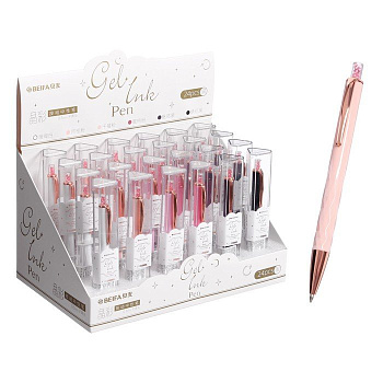 Ручка гелевая Beifa в футляре, автоматическая, черная 0,5мм, цв. корпуса ассорти