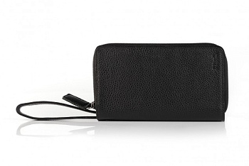 Сумка-органайзер Faetano "TEXAS" нат. кожа, с выдвижной ручкой, черная