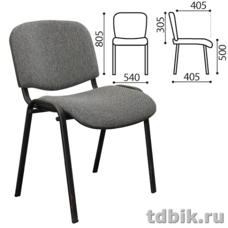 Стул для посетителей ИЗО STAFF Iso Lite CF-008 (каркас черный/ткань серая)