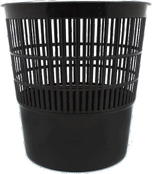 Корзина для бумаг пластиковая 10л сетчатая, черная, Attomex