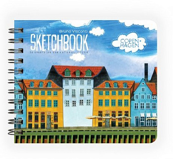 Скетчбук 180*155 мм, 50л. гребень "SKETCHBOOK" 200 ГР., БЕЗ ЛИНОВКИ (4 ВИДА)