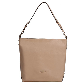 Сумка женская FABRETTI 32х29х11 см, нат. кожа, темно-бежевый