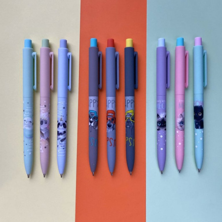 Ручка шариковая авт. с рис. Bruno Visconti FunClick "Псы на стиле"  0,7мм синяя (ст.116мм, лин.0,5)