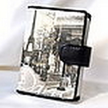 Визитница на 36 визиток "Париж акварель" 12.7*20.5см, кожа