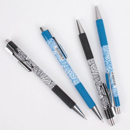 Ручка шариковая авт.  масляная "Fashion" резин. упор 0,7мм синяя (стерж. 107мм)