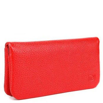 Портмоне D.Morelli женское "Бриенна" большое, нат. кожа,  цвет красный
